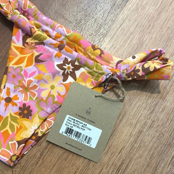 NWT Stone Fox Swim Retro Pop Bijou Bikini Bottom Size XS - Picture 3 of 6